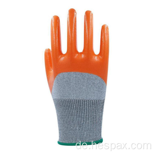 Hespax Anti-Cut 3/4 Nitrilbeschichtete Arbeitskräftehandschuhe